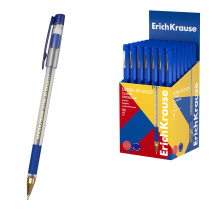 Ручка шариковая ErichKrause Ультра-30 Золото с резиновым хватом Классика 0.7, технолог. суперскольжения, чернила синие (в коробке по 50 шт.)