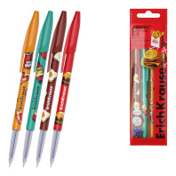 Набор из 4 ручек шариковых ErichKrause Slender® Stick Cheat Meal 0.7, Super Glide Technology, цвет чернил синий (в пакете)