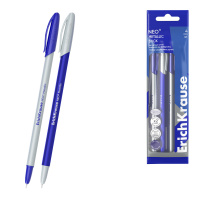 Набор из 4 ручек шариковых ErichKrause Neo® Stick Metallic 0.7, Super Glide Technology, цвет чернил синий (в пакете)