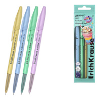 Набор из 4 ручек шариковых ErichKrause Slender® Stick Milky 0.7, Super Glide Technology, цвет чернил синий (в пакете)