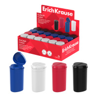 Точилка пластиковая ErichKrause Клик, Классика, с контейнером, ассорти (в коробке-дисплее по 24 шт)