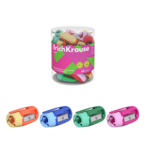 Точилка пластиковая ErichKrause JOY®, ассорти (в тубусе по 48 шт)