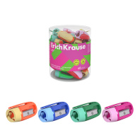 Точилка пластиковая ErichKrause JOY®, ассорти (в тубусе по 48 шт)