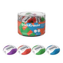 Точилка пластиковая ErichKrause S-Twist, ассорти (в тубусе по 24 шт)