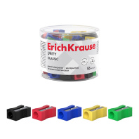 Точилка пластиковая ErichKrause Unity, Classic, ассорти (в тубусе по 55 шт)