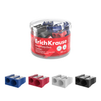 Точилка пластиковая ErichKrause EasySharp Duo, Classic, ассорти (в тубусе по 30 шт)