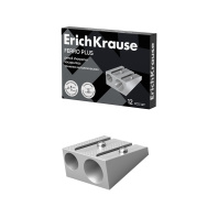 Точилка металлическая ErichKrause Ferro Plus, серебряная (в коробке по 12 шт)