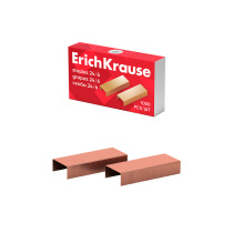 Скобы №24/6 ErichKrause омедненные (коробка 1000 шт.)