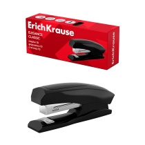 Степлер №10 ErichKrause Элегантность Классика до 20 листов, черный (в коробке по 1 шт.)