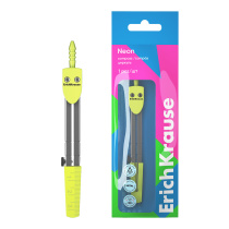 Циркуль металлический ErichKrause Неон, 120мм, желтый (в пакете)