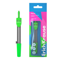 Циркуль металлический ErichKrause Неон, 120мм, зеленый (в пакете)