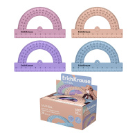 Транспортир пластиковый ErichKrause Аниме, 180°/10см, ассорти (в коробке-дисплее по 20 шт)