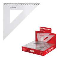 Угольник пластиковый ErichKrause Прозрачность, 45°/16см, прозрачный (в коробке-дисплее по 30 шт)