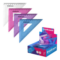 Угольник пластиковый ErichKrause Блёстки, 45°/9см, ассорти (в коробке-дисплее по 42 шт)