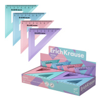 Угольник пластиковый ErichKrause Пастель, 45°/7см, ассорти (в коробке-дисплее по 60 шт)