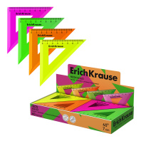 Угольник пластиковый ErichKrause Непрозрачный неон, 45°/7см, ассорти (в коробке-дисплее по 60 шт)