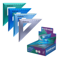 Угольник пластиковый ErichKrause Ледяной металл, 45°/9см, ассорти (в коробке-дисплее по 42 шт)