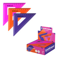 Угольник пластиковый ErichKrause Карибский закат, 45°/9см, ассорти (в коробке-дисплее по 42 шт)