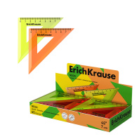 Угольник пластиковый ErichKrause Неон, 45°/7см, ассорти (в коробке-дисплее по 60 шт)