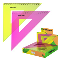 Угольник пластиковый ErichKrause Неон, 45°/16см, ассорти (в коробке-дисплее по 30 шт)