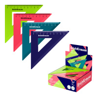 Угольник пластиковый ErichKrause Риф, 45°/9см, ассорти (в коробке-дисплее по 42 шт)