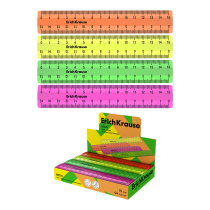 Линейка пластиковая ErichKrause Неон, 15см, ассорти (в коробке-дисплее по 44 шт)