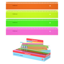 Линейка пластиковая ErichKrause Неон, 30см, ассорти (в коробке-дисплее по 45 шт)