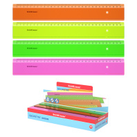 Линейка пластиковая ErichKrause Неон, 30см, ассорти (в коробке-дисплее по 45 шт)
