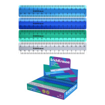 Линейка пластиковая ErichKrause Ледяной металл, 15см, ассорти (в коробке-дисплее по 44 шт)