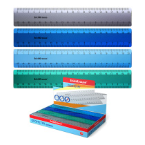 Линейка пластиковая ErichKrause Ледяной металл, 20см, ассорти (в коробке-дисплее по 44 шт)