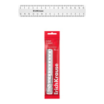 Линейка пластиковая ErichKrause Классика, 15см, пакет, белый (в пакете по 20 шт)