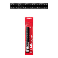 Линейка пластиковая ErichKrause Классика, 15см, пакет, черная (в пакете по 20 шт)