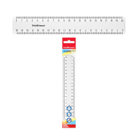 Линейка пластиковая ErichKrause Классика, 20см, пакет, белый (в пакете по 20 шт)