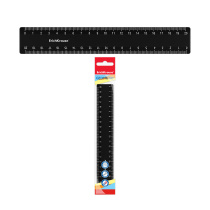 Линейка пластиковая ErichKrause Классика, 20см, пакет, черный (в пакете по 20 шт)