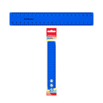 Линейка пластиковая ErichKrause Классика, 20см, пакет, синий (в пакете по 20 шт)