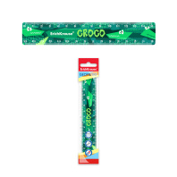 Линейка пластиковая ErichKrause Настоящий крокодил, 15см, в пакете