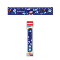 Линейка пластиковая ErichKrause Синие кудри, 15см, в пакете