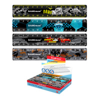 Линейка пластиковая ErichKrause, 15см, ассорти из 4 дизайнов, в коробке-дисплее (boy)