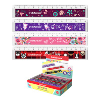 Линейка с выемкой пластиковая ErichKrause, 15см, ассорти для девочек (в коробке-дисплее по 44 шт)