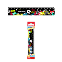 Линейка пластиковая ErichKrause Скутер-мастер, 15см, в пакете