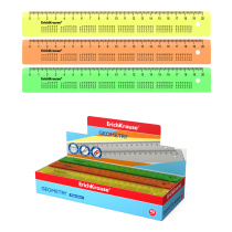 Линейка с таблицей умножения пластиковая ErichKrause Неон, 20см, ассорти (в коробке-дисплее по 45 шт)