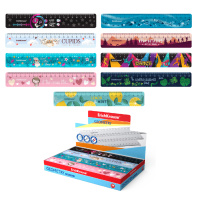 Линейка пластиковая ErichKrause 20см, ассорти для девочек (в коробке-дисплее по 44 шт)