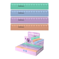 Линейка пластиковая ErichKrause Pastel Bloom, 15см, ассорти (в коробке-дисплее по 44 шт)