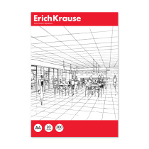Бумага для черчения в картонной папке ErichKrause, А4, 20 листов, без рамки