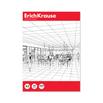 Бумага для черчения в картонной папке ErichKrause, А3, 20 листов, без рамки
