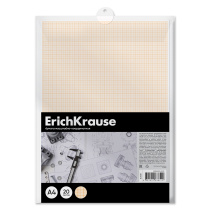 Бумага масштабно-координатная в пластиковой папке ErichKrause, А4, 20 листов
