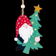 Украшение ErichKrause Decor Гном у елки 12см, дерево