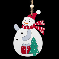 Украшение ErichKrause Decor Круглый снеговик 12см, дерево