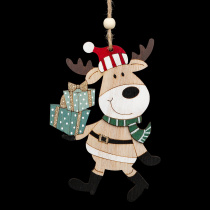 Украшение ErichKrause Decor Олень с подарками 14см, дерево