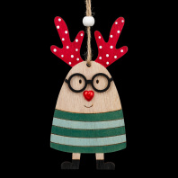 Украшение ErichKrause Decor Олень нос-сердечко 13см, дерево